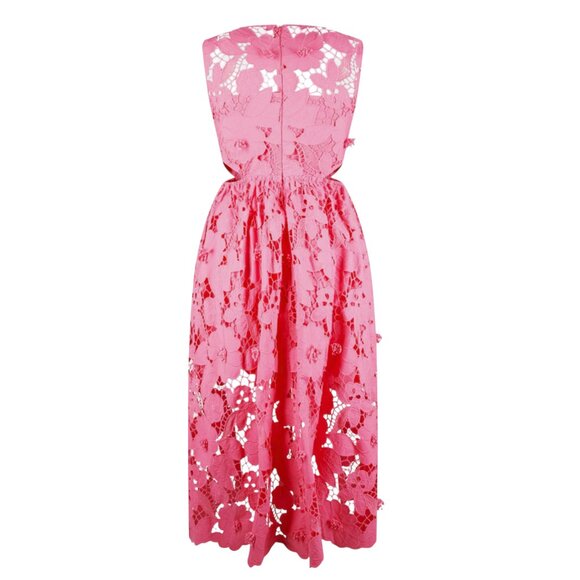 Self-Portrait Lace Pattern Midi Length Dress Size: M | US 8 UK 12 NEW - Picture 8 of 10